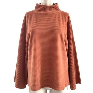 Womens XL Corduroy Pullover Top Autumn Fall Soft Texture Cozy Minimalist Retro